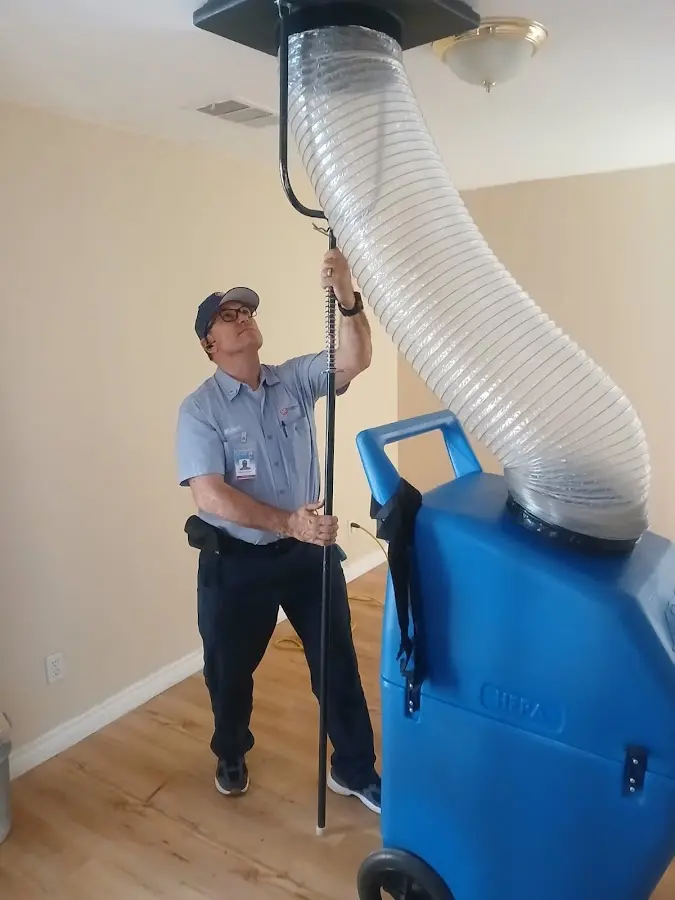 HVAC Installation technician using HEPA equipment in Gulf Park Estates